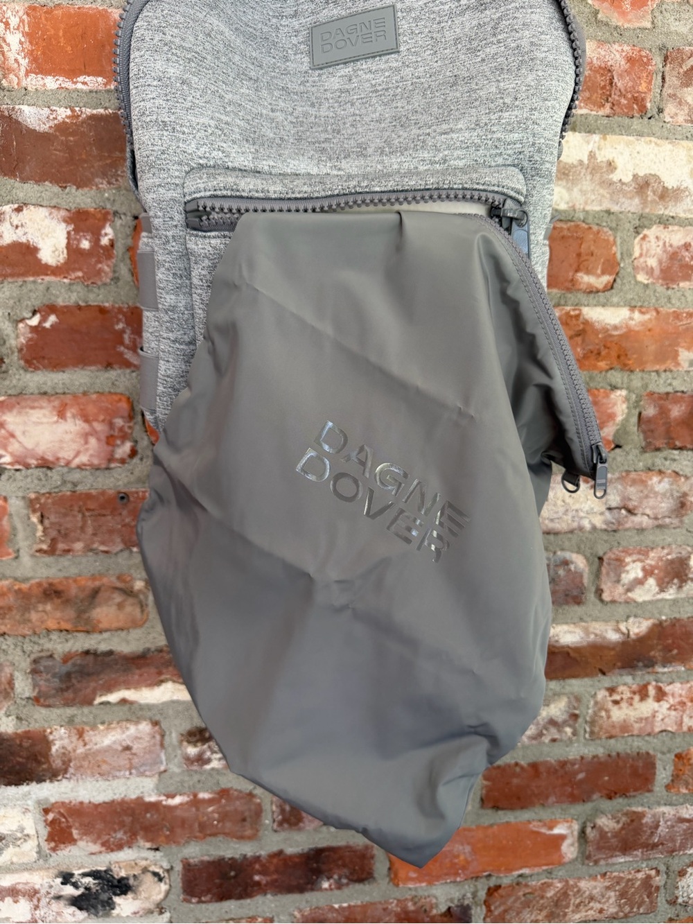 NWOT Dagne Dover Dakota Medium Backpack Heather Gray Neoprene Laptop Travel Bag - Picture 12 of 16